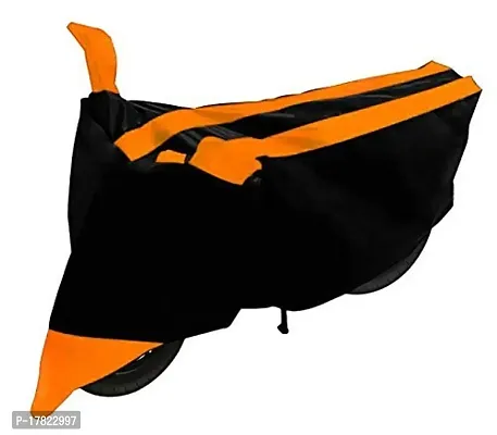 GUBBINS Semi Waterproof Motorcycle Cover Compatible with TVS Scooty Streak All Weather Dustproof Cover (Orange)-thumb3