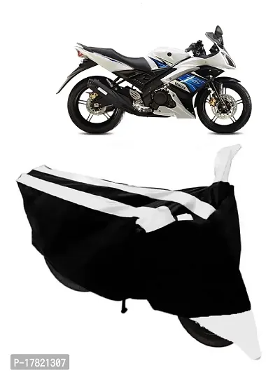 GUBBINS Semi Waterproof Motorcycle Cover Compatible with Yamaha R15 s All Weather Dustproof Cover (White)