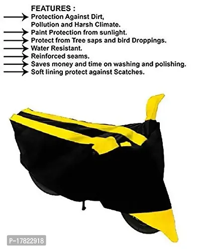 GUBBINS Semi Waterproof Motorcycle Cover Compatible with Royal Enfield Bullet 350 All Weather Dustproof Cover (Yellow)-thumb5