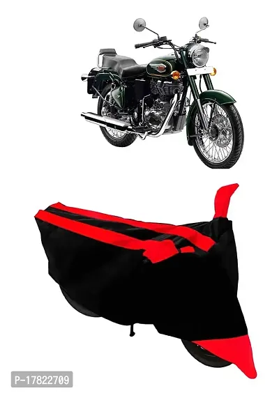 GUBBINS Semi Waterproof Motorcycle Cover Compatible with Royal Enfield Bullet 500 All Weather Dustproof Cover (Red)