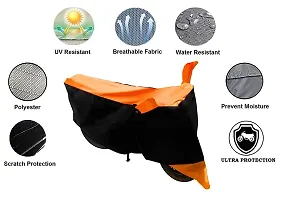 GUBBINS Two Wheeler Bike Cover Compatible with TVS Apache RTR 160 Water Resistant UV Protection Cover (Orange)-thumb2