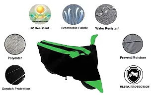 GUBBINS Semi Waterproof Motorcycle Cover Compatible with TVS Scooty Streak All Weather Dustproof Cover (Green)-thumb1