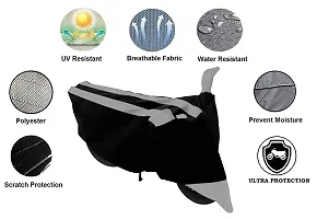 GUBBINS Semi Waterproof Motorcycle Cover Compatible with TVS Scooty Pep+ All Weather Dustproof Cover (Grey)-thumb1