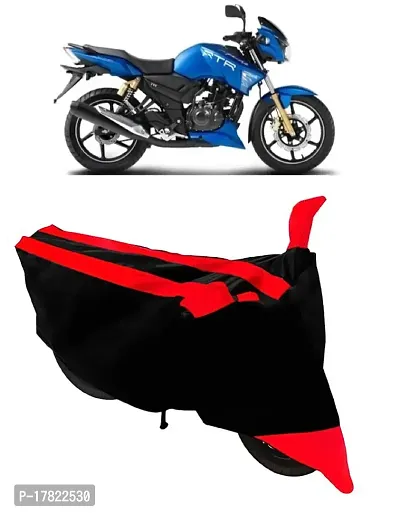 GUBBINS Semi Waterproof Motorcycle Cover Compatible with TVS Apache All Weather Dustproof Cover (Red)