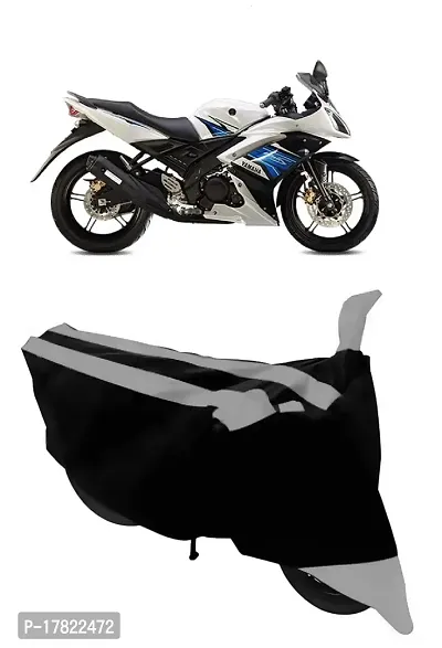 GUBBINS Semi Waterproof Motorcycle Cover Compatible with Yamaha R15 s All Weather Dustproof Cover (Grey)