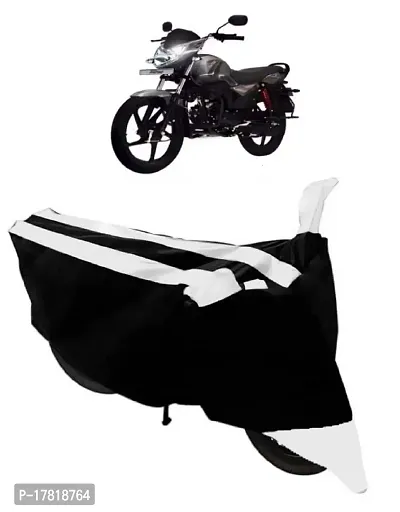 GUBBINS Semi Waterproof Motorcycle Cover Compatible with Mahindra Pantero All Weather Dustproof Cover (White)