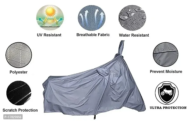 GUBBINS Presents Water Resistant Heatproof Cover Made for TVS Sport Dustproof Cover (Silver)-thumb2