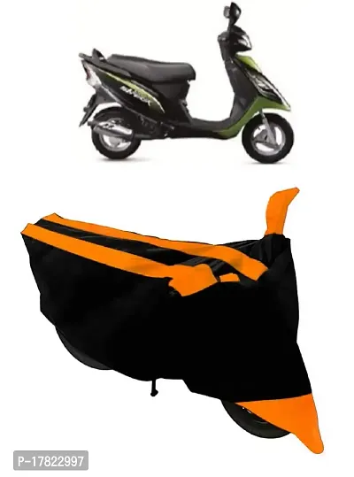 GUBBINS Semi Waterproof Motorcycle Cover Compatible with TVS Scooty Streak All Weather Dustproof Cover (Orange)