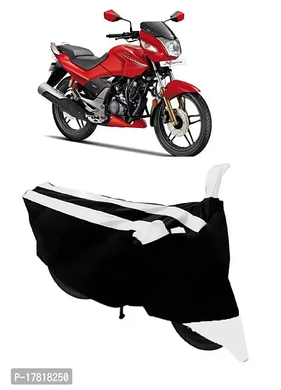 GUBBINS Semi Waterproof Motorcycle Cover Compatible with Hero CBZ Extreme All Weather Dustproof Cover (White)-thumb0