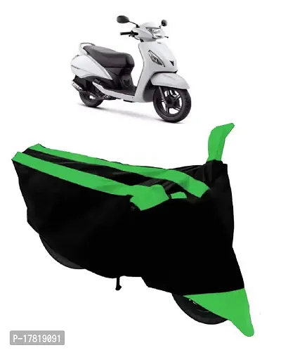 GUBBINS Semi Waterproof Motorcycle Cover Compatible with TVS Jupiter All Weather Dustproof Cover (Green)-thumb0