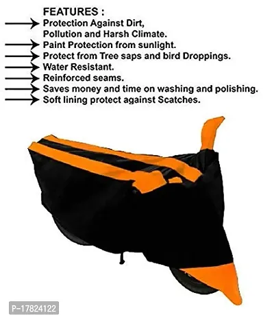 GUBBINS Semi Waterproof Motorcycle Cover Compatible with TVS Jupiter All Weather Dustproof Cover (Orange)-thumb5