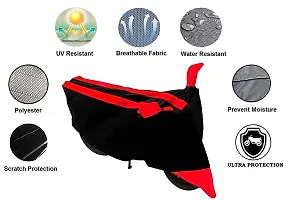 GUBBINS Semi Waterproof Motorcycle Cover Compatible with Royal Enfield Bullet 350 All Weather Dustproof Cover (Red)-thumb1