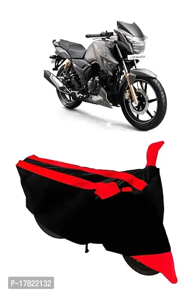 GUBBINS Semi Waterproof Motorcycle Cover Compatible with TVS Apache RTR 180 All Weather Dustproof Cover (Red)-thumb0