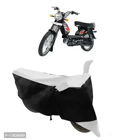 GUBBINS Two Wheeler Bike Cover Compatible with TVS Heavy Duty Super XL Water Resistant UV Protection Cover (White)