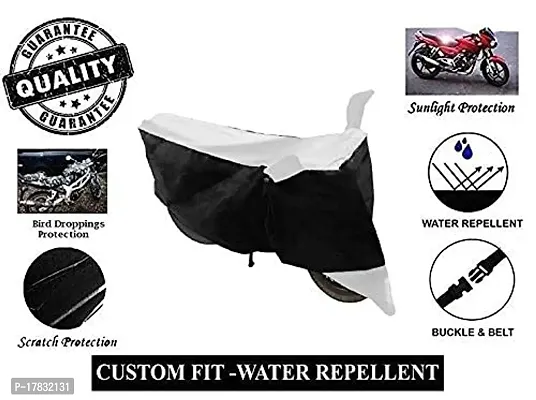 GUBBINS Two Wheeler Bike Cover Compatible with Hero Passion Pro Water Resistant UV Protection Cover (White)-thumb5