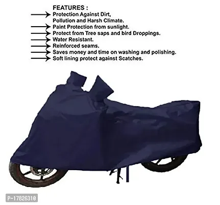 GUBBINS Presents Water Resistant Heatproof Cover Made for TVS Apache RTR 160 Dustproof Cover (Navy Blue)-thumb4