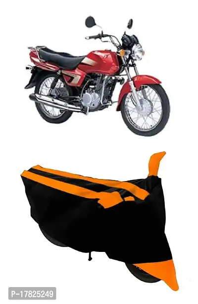 GUBBINS Semi Waterproof Motorcycle Cover Compatible with Suzuki Heat All Weather Dustproof Cover (Orange)-thumb0