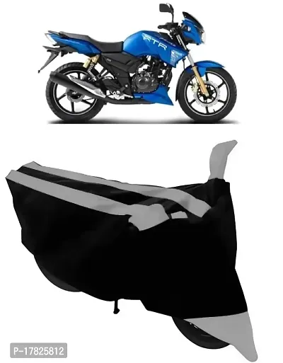 GUBBINS Semi Waterproof Motorcycle Cover Compatible with TVS Apache All Weather Dustproof Cover (Grey)