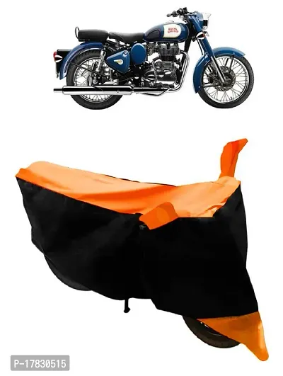 GUBBINS Two Wheeler Bike Cover Compatible with Royal Enfield Bullet 350 Water Resistant UV Protection Cover (Orange)