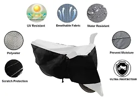 GUBBINS Two Wheeler Bike Cover Compatible with Bajaj Platina Water Resistant UV Protection Cover (White)-thumb2