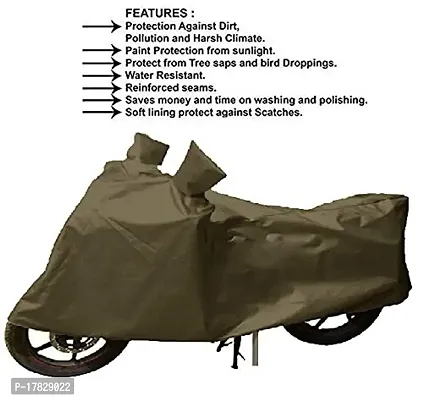 GUBBINS Presents Water Resistant Heatproof Cover Made for Bajaj Platina 100 DTS-i Dustproof Cover (Olive Green)-thumb4