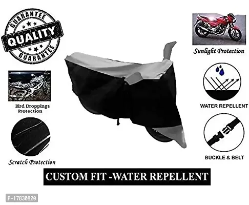 GUBBINS Two Wheeler Bike Cover Compatible with Royal Enfield Bullet 500 Water Resistant UV Protection Cover (Grey)-thumb5