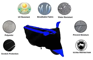 GUBBINS Semi Waterproof Motorcycle Cover Compatible with Yamaha Fazer All Weather Dustproof Cover (Blue)-thumb1