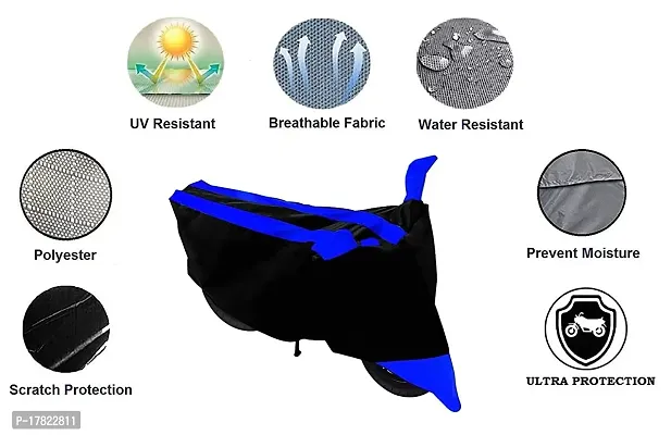 GUBBINS Semi Waterproof Motorcycle Cover Compatible with Yamaha Fazer All Weather Dustproof Cover (Blue)-thumb2