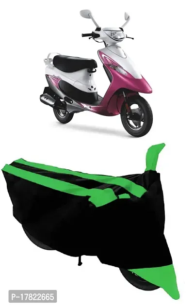 GUBBINS Semi Waterproof Motorcycle Cover Compatible with TVS Scooty Pep+ All Weather Dustproof Cover (Green)