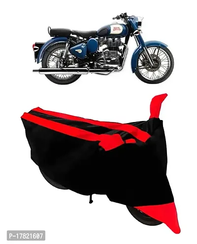 GUBBINS Semi Waterproof Motorcycle Cover Compatible with Royal Enfield Bullet 350 All Weather Dustproof Cover (Red)