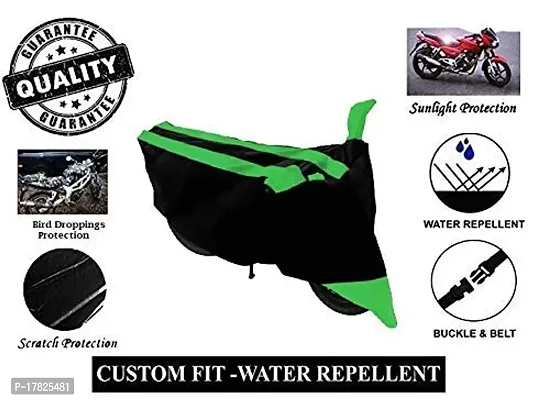 GUBBINS Semi Waterproof Motorcycle Cover Compatible with Royal Enfield Bullet 350 All Weather Dustproof Cover (Green)-thumb4