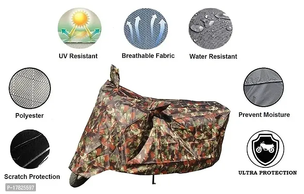 GUBBINS Presents Water Resistant Heatproof Cover Made for TVS Apache RTR 160 Dustproof Cover (Military)-thumb2