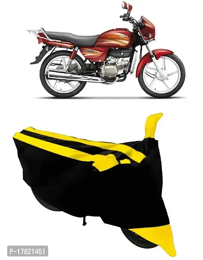 GUBBINS Semi Waterproof Motorcycle Cover Compatible with Hero Splendor Pro All Weather Dustproof Cover (Yellow)