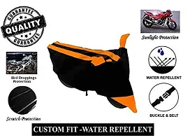 GUBBINS Semi Waterproof Motorcycle Cover Compatible with Bajaj Pulsar AS 150 All Weather Dustproof Cover (Orange)-thumb3