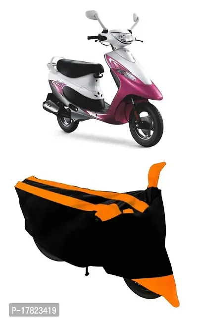 GUBBINS Semi Waterproof Motorcycle Cover Compatible with TVS Scooty Pep+ All Weather Dustproof Cover (Orange)