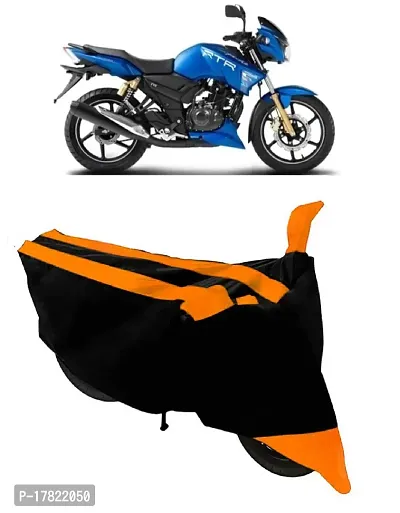 GUBBINS Semi Waterproof Motorcycle Cover Compatible with TVS Apache All Weather Dustproof Cover (Orange)