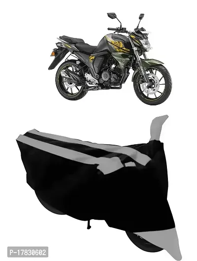 GUBBINS Semi Waterproof Motorcycle Cover Compatible with Yamaha FZ-S All Weather Dustproof Cover (Grey)