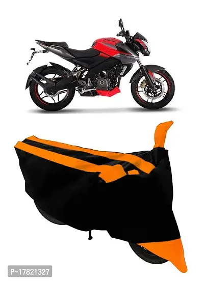 GUBBINS Semi Waterproof Motorcycle Cover Compatible with Bajaj Pulsar 200 NS DTS-i All Weather Dustproof Cover (Orange)