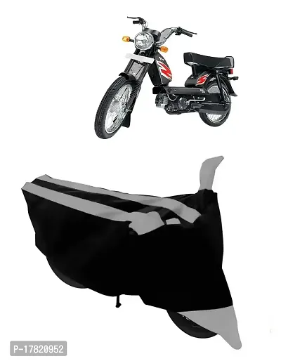 GUBBINS Semi Waterproof Motorcycle Cover Compatible with TVS Heavy Duty Super XL All Weather Dustproof Cover (Grey)