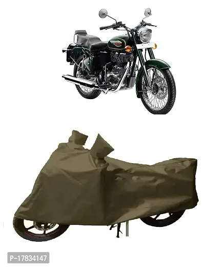 GUBBINS Presents Water Resistant Heatproof Cover Made for Royal Enfield Bullet 500 Dustproof Cover (Olive Green)