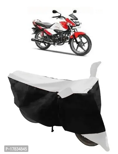 GUBBINS Two Wheeler Bike Cover Compatible with Hero Splendor I Smart Water Resistant UV Protection Cover (White)