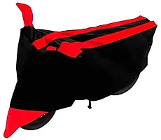 GUBBINS Semi Waterproof Motorcycle Cover Compatible with Bajaj Platina All Weather Dustproof Cover (Red)-thumb2