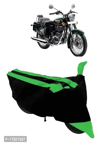 GUBBINS Semi Waterproof Motorcycle Cover Compatible with Royal Enfield Bullet 500 All Weather Dustproof Cover (Green)