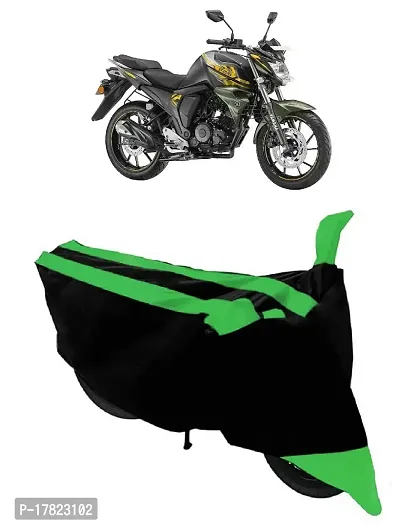 GUBBINS Semi Waterproof Motorcycle Cover Compatible with Yamaha FZ-S All Weather Dustproof Cover (Green)-thumb0