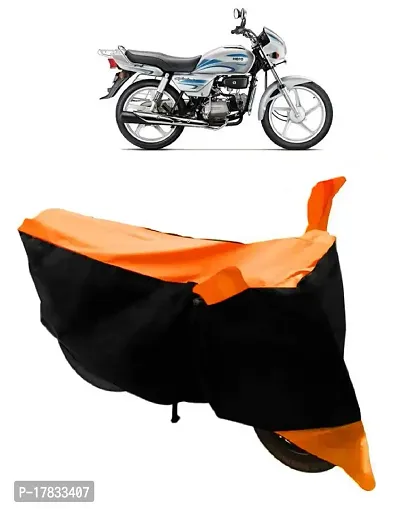 GUBBINS Two Wheeler Bike Cover Compatible with Hero Splendor Plus Water Resistant UV Protection Cover (Orange)