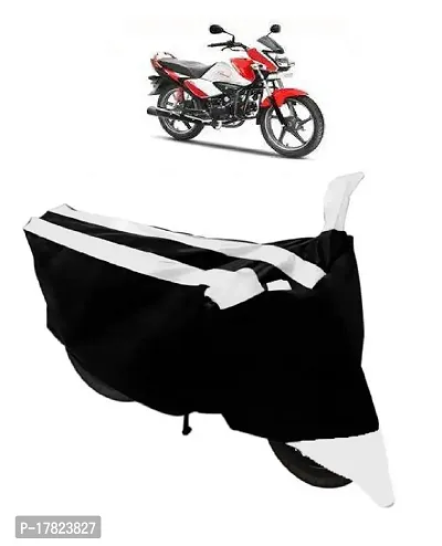 GUBBINS Semi Waterproof Motorcycle Cover Compatible with Hero Splendor I Smart All Weather Dustproof Cover (White)