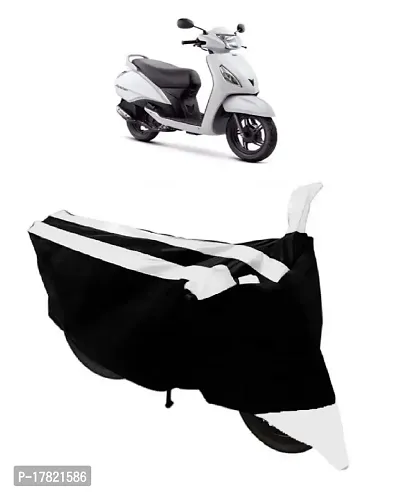 GUBBINS Semi Waterproof Motorcycle Cover Compatible with TVS Jupiter All Weather Dustproof Cover (White)