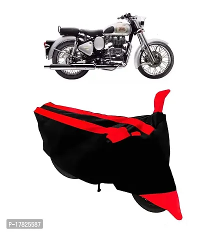 GUBBINS Semi Waterproof Motorcycle Cover Compatible with Royal Enfield Classic 350 All Weather Dustproof Cover (Red)