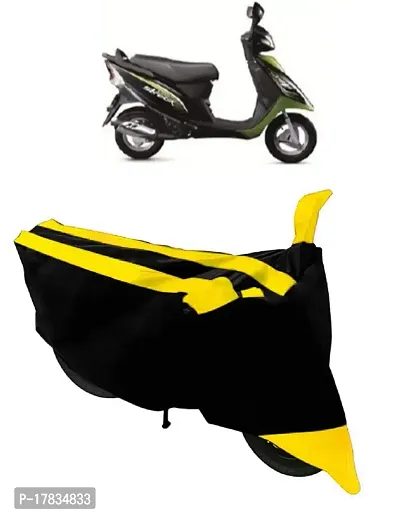 GUBBINS Semi Waterproof Motorcycle Cover Compatible with TVS Scooty Streak All Weather Dustproof Cover (Yellow)