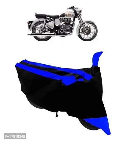 GUBBINS Semi Waterproof Motorcycle Cover Compatible with Royal Enfield Classic 350 All Weather Dustproof Cover (Blue)-thumb0